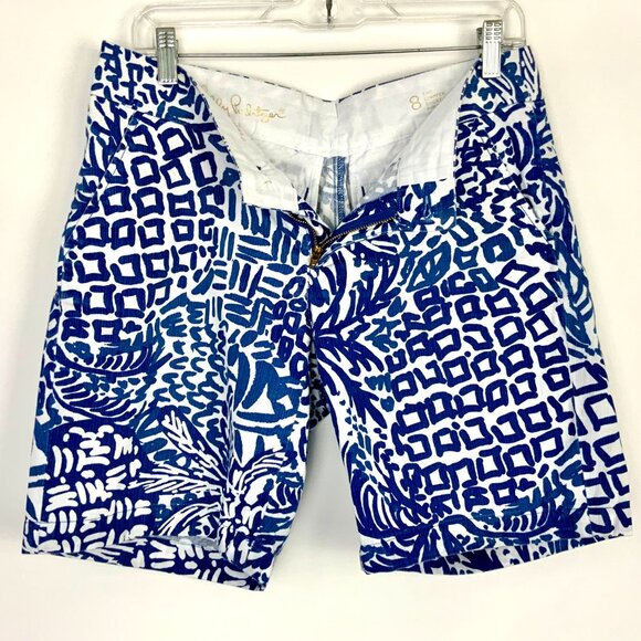Lilly Pulitzer Chipper Short Home Slice Indigo Sz 8 - Picture 6 of 16